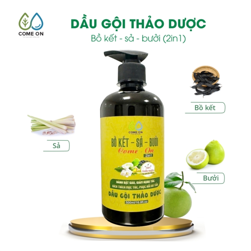 Dầu gội thảo dược bồ kết - sả - bưởi dành cho tóc dầu 500ml